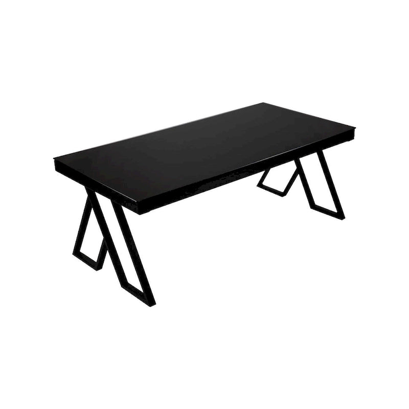 46  Tempered Glass Tabletop Metal Wrough Coffee Table Living Room