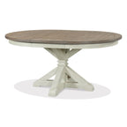 Roundhill Furniture Harola 5-Piece Dining Set, Round Pedestal Dining Table with 18 Leaf, 4 Side Chairs