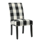 HomePop Black Plaid Parsons Dining Chair (Set of 2)