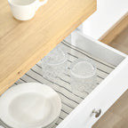 HOMCOM Utility Kitchen Cart, Rolling Kitchen Island with Smooth Rubberwood Top, Narrow Butcher Block Surface on Wheels