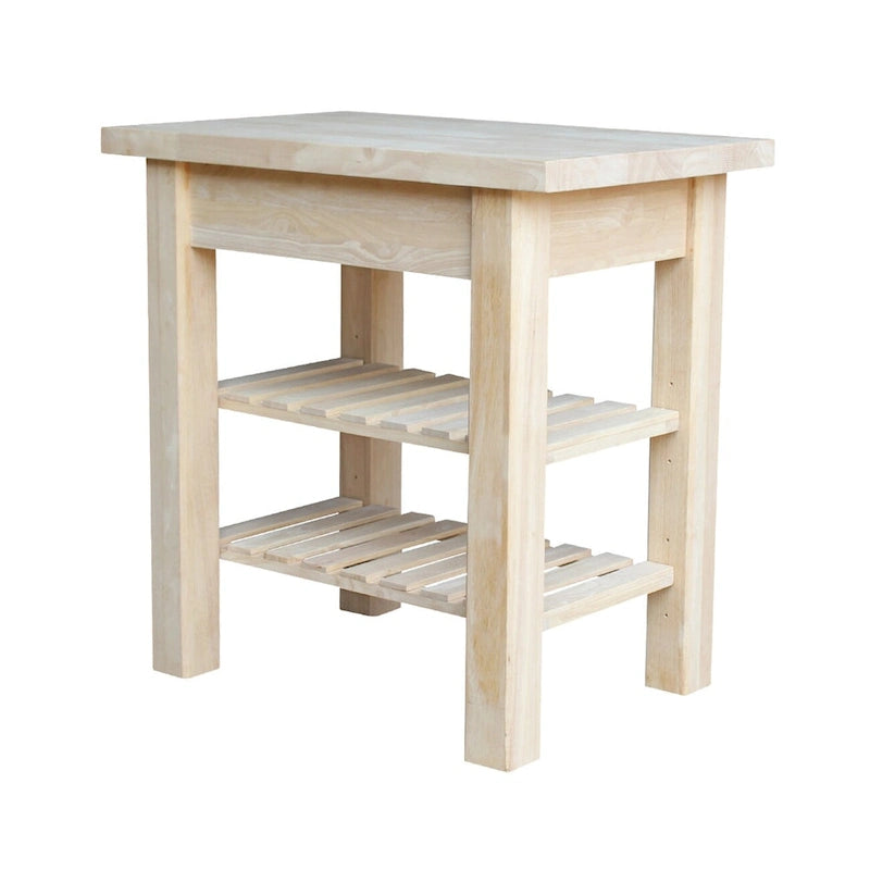 The Gray Barn Heavenly Winds Unfinished Solid Parawood Kitchen Island
