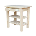 The Gray Barn Heavenly Winds Unfinished Solid Parawood Kitchen Island