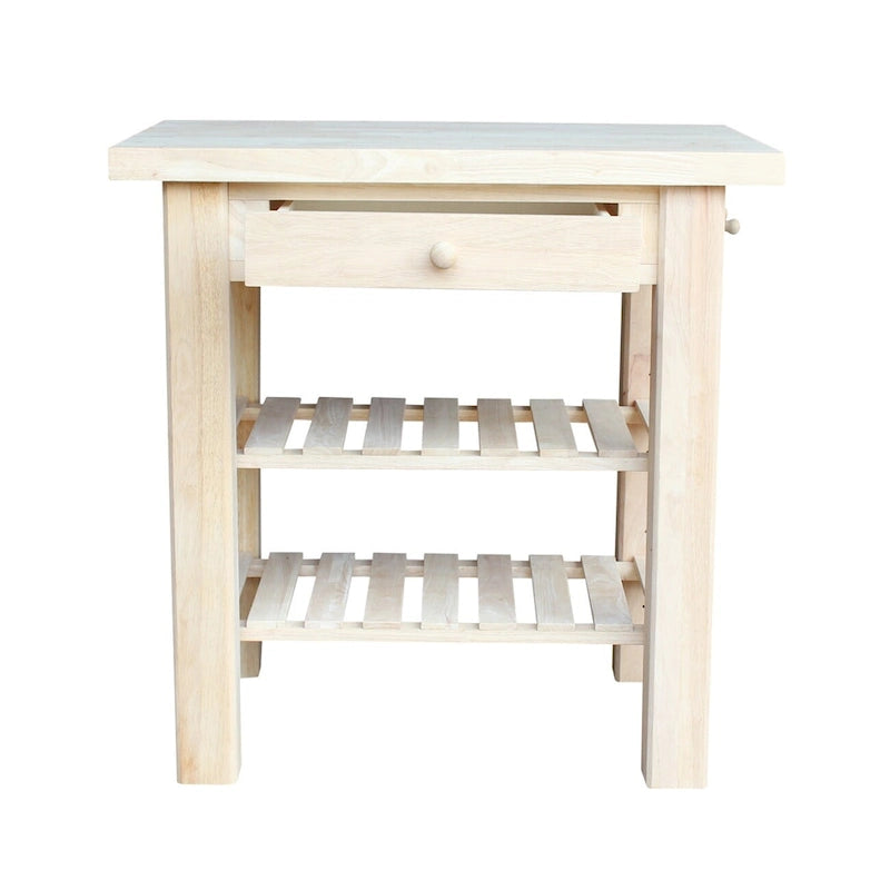 The Gray Barn Heavenly Winds Unfinished Solid Parawood Kitchen Island