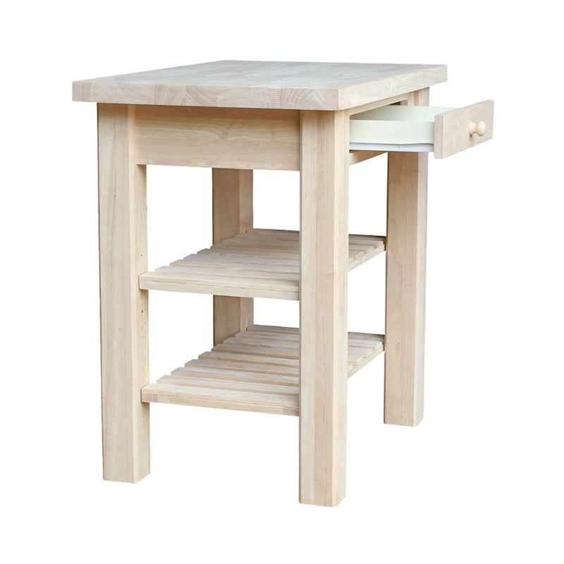 The Gray Barn Heavenly Winds Unfinished Solid Parawood Kitchen Island