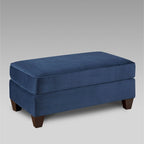 Roundhill Furniture Camero Fabric Pillowback 4-Piece Sofa Set in Navy Blue