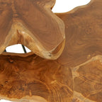 Natural Live-Edge Teak Wood Table With Iron Legs by East at Main