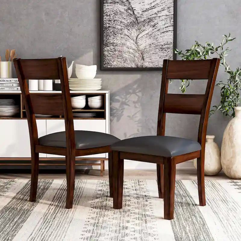 Paur Farmhouse Brown Wood Dining Chairs (Set of 2) by Furniture of America