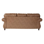 Roundhill Furniture Leinster Brown Fabric Nailhead Trim Sofa and Loveseat