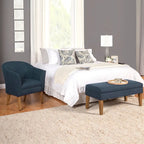 Porch & Den Kingswell Navy Chunky Textured Accent Chair