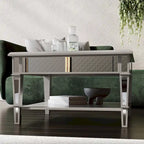 SEI Furniture Wheaton Square Mirror Coffee Table with Shelf