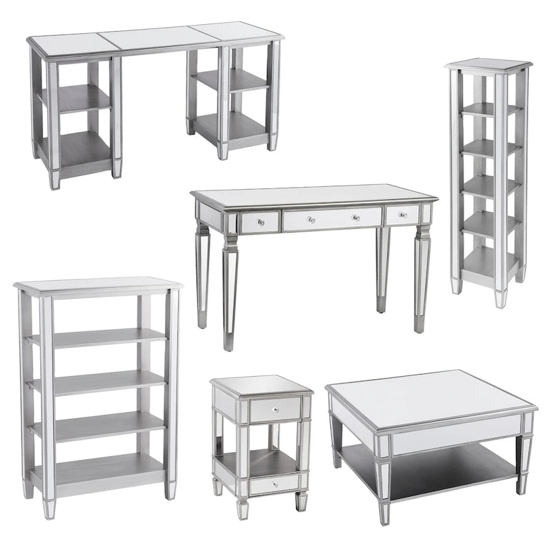 SEI Furniture Wheaton Square Mirror Coffee Table with Shelf