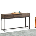 WYNDENHALL Devlin SOLID HARDWOOD and Metal 54 inch Wide Industrial Wide Console Table in Walnut Brown - 54 W x 16  D x 30  H