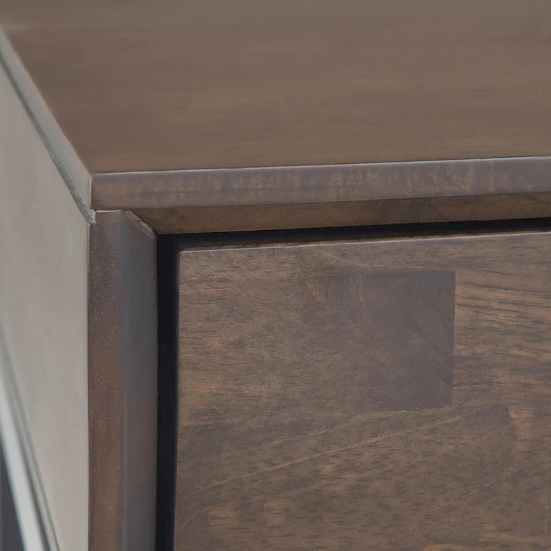 WYNDENHALL Devlin SOLID HARDWOOD and Metal 54 inch Wide Industrial Wide Console Table in Walnut Brown - 54 W x 16  D x 30  H