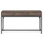 WYNDENHALL Devlin SOLID HARDWOOD and Metal 54 inch Wide Industrial Wide Console Table in Walnut Brown - 54 W x 16  D x 30  H