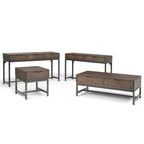 WYNDENHALL Devlin SOLID HARDWOOD and Metal 54 inch Wide Industrial Wide Console Table in Walnut Brown - 54 W x 16  D x 30  H