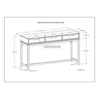 WYNDENHALL Devlin SOLID HARDWOOD and Metal 54 inch Wide Industrial Wide Console Table in Walnut Brown - 54 W x 16  D x 30  H