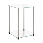Convenience Concepts Designs2Go Classic Glass 2 Tier Square End Table