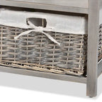 Mabyn Modern & Contemporary 3-Drawer Wood Storage Bench with Baskets