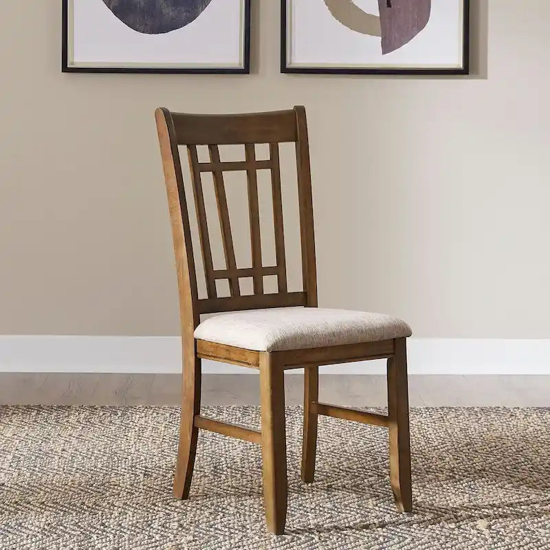 Santa Rosa Antique Honey Lattice Back Side Chair (Set of 2)