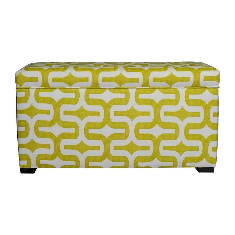 'Angela Embrace' Green Patterned Storage Trunk
