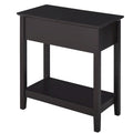 HOMCOM End Side Table in Flip Top Design with Cabinet and Bottom Shelf, Storage Furniture Decoration for Bedroom