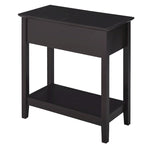 HOMCOM End Side Table in Flip Top Design with Cabinet and Bottom Shelf, Storage Furniture Decoration for Bedroom