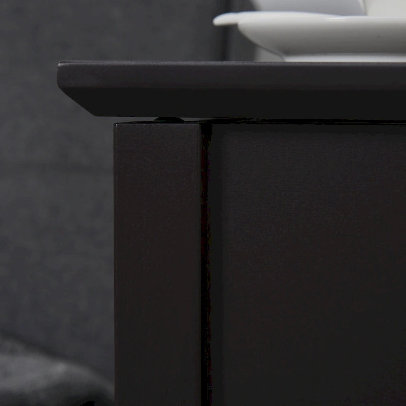 HOMCOM End Side Table in Flip Top Design with Cabinet and Bottom Shelf, Storage Furniture Decoration for Bedroom