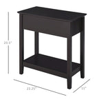 HOMCOM End Side Table in Flip Top Design with Cabinet and Bottom Shelf, Storage Furniture Decoration for Bedroom