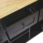 Nestfair Kitchen Island Cart with Drop-Leaf Countertop and 3 Drawers