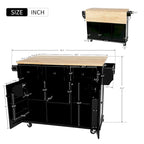 Nestfair Kitchen Island Cart with Drop-Leaf Countertop and 3 Drawers