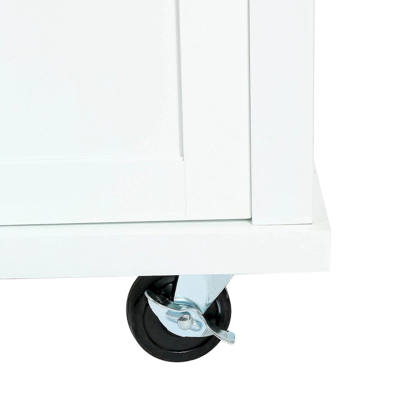 Nestfair Kitchen Island Cart with Drop-Leaf Countertop and 3 Drawers