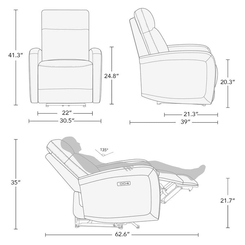 Lena Zero Wall Hugger Electric Power Recliner