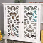 Retro Antique Hollow-Carved 3-door Storage Cabinet