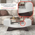 Furniture of America Angelic Contemporary Storage Coffee Table with Glass Insert