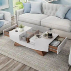 Furniture of America Angelic Contemporary Storage Coffee Table with Glass Insert