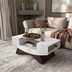 Furniture of America Angelic Contemporary Storage Coffee Table with Glass Insert
