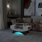 Furniture of America Angelic Contemporary Storage Coffee Table with Glass Insert