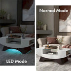 Furniture of America Angelic Contemporary Storage Coffee Table with Glass Insert