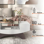 Furniture of America Angelic Contemporary Storage Coffee Table with Glass Insert