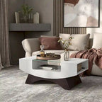 Furniture of America Angelic Contemporary Storage Coffee Table with Glass Insert