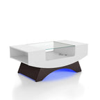 Furniture of America Angelic Contemporary Storage Coffee Table with Glass Insert