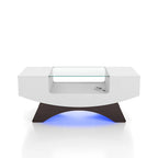 Furniture of America Angelic Contemporary Storage Coffee Table with Glass Insert