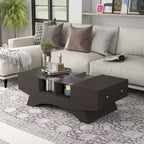 Furniture of America Angelic Contemporary Storage Coffee Table with Glass Insert