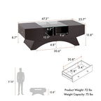 Furniture of America Angelic Contemporary Storage Coffee Table with Glass Insert