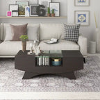 Furniture of America Angelic Contemporary Storage Coffee Table with Glass Insert