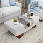 Furniture of America Angelic Contemporary Storage Coffee Table with Glass Insert