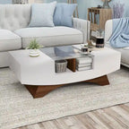 Furniture of America Angelic Contemporary Storage Coffee Table with Glass Insert