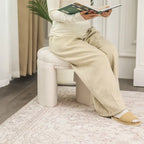 Adeco Ottoman Small Teddy Low Foot Stool Vanity Stool