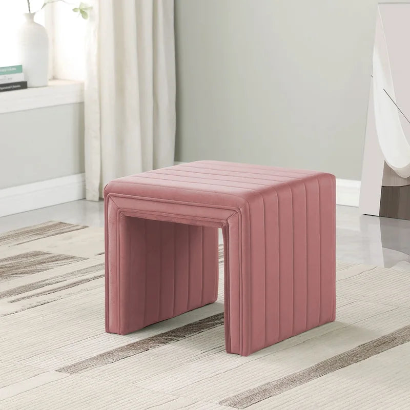 HomePop Modern Channel Ottoman