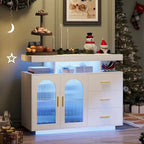 39Wide Sideboard With LED Light - N/A